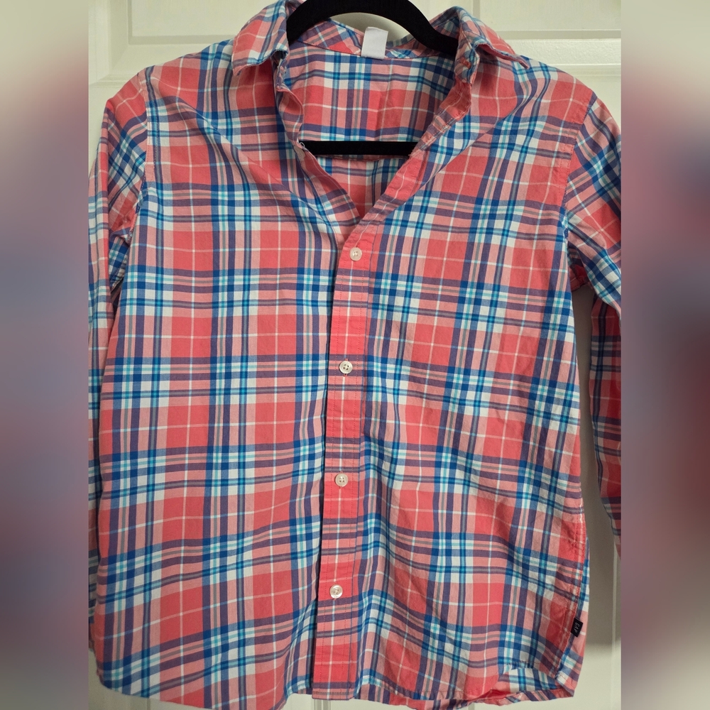 Gap kids Plaid Button-Up Shirt.